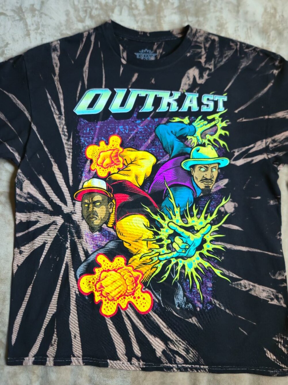 NWT Forever 21 Outkast ATLiens Comic Bleach Tie Dye Graphic T-Shirt XL